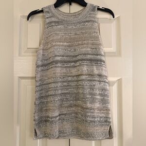 Old Navy Heathered Gray and Cream Sleeveless Knit Tunic
